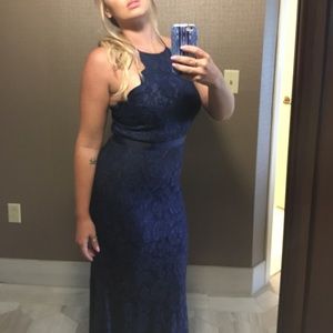 Lace wedding guest dress gown